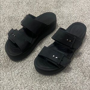 Crocs Brooklyn Buckle Low Wedge Sandals